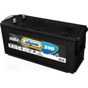 Автомобильный аккумулятор AKOM 6СТ-240 Евро+EFB / 6СТ-240L 3
