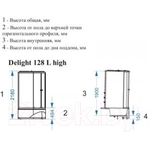 Душевая кабина Domani-Spa Delight 128 High L / DS01D128LHWM10