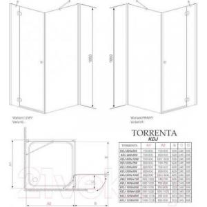 Душевая кабина Radaway Torrenta KDJ 90 R / 32202-01-01NR