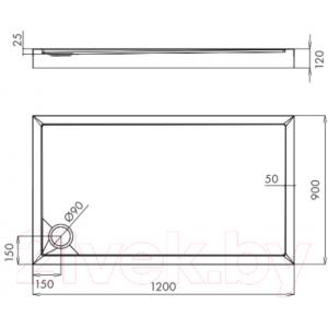 Душевой поддон Omnires Camden 90x120 P