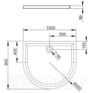 Душевой поддон Radaway Delos P1000 Panel / 4Z19150-03N