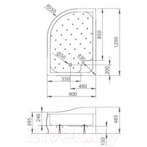 Душевой поддон Radaway Korfu Е1000x800 R / 4E81400-03R