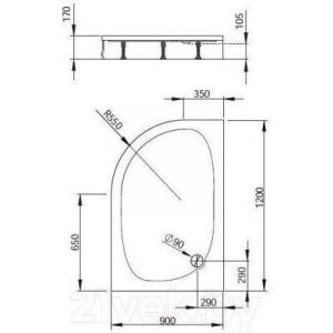 Душевой поддон Radaway Patmos E1200x900 L / 4P91217-03L