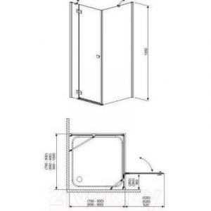 Душевой уголок Radaway Almatea KDJ 100 R / 32143-01-05NR