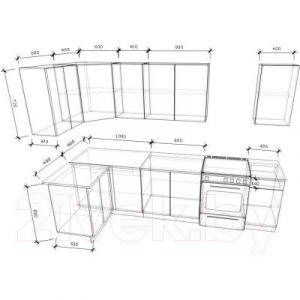 Готовая кухня Хоум Лайн Агата 1.2x2.2