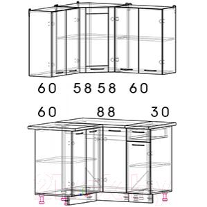 Готовая кухня Интерлиния Мила 12x12