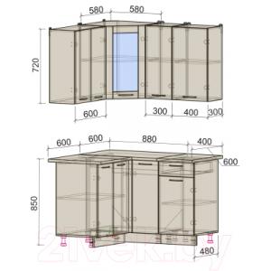 Готовая кухня Интерлиния Мила 12x13