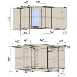 Готовая кухня Интерлиния Мила 12x14