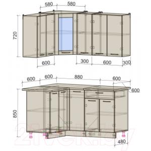 Готовая кухня Интерлиния Мила 12x15