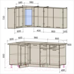 Готовая кухня Интерлиния Мила 12x18