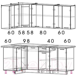 Готовая кухня Интерлиния Мила 12x20