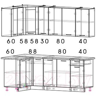 Готовая кухня Интерлиния Мила 12x21