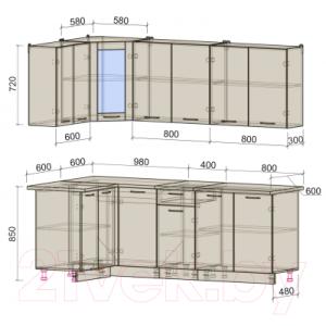 Готовая кухня Интерлиния Мила 12x22