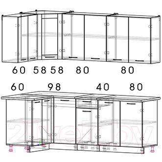 Готовая кухня Интерлиния Мила 12x22