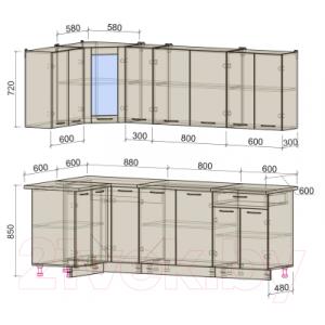 Готовая кухня Интерлиния Мила 12x23