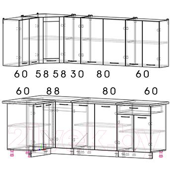 Готовая кухня Интерлиния Мила 12x23