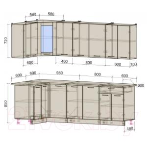 Готовая кухня Интерлиния Мила 12x24