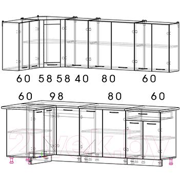 Готовая кухня Интерлиния Мила 12x24