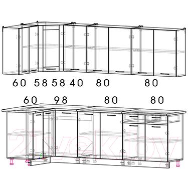 Готовая кухня Интерлиния Мила 12x26