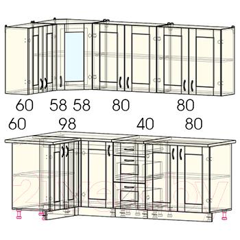 Готовая кухня Интерлиния Мила Хольц 12x22