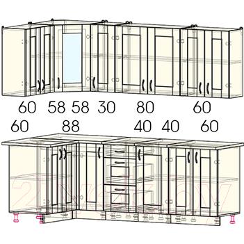 Готовая кухня Интерлиния Мила Хольц 12x23