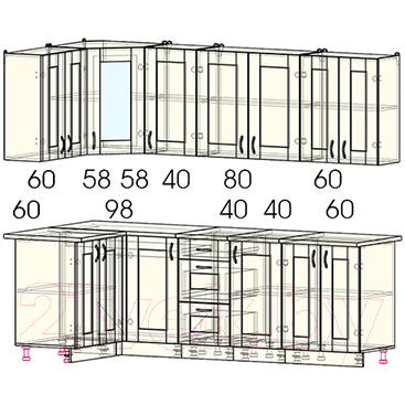 Готовая кухня Интерлиния Мила Хольц 12x24