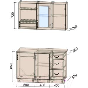 Готовая кухня Интерлиния Мила Крафт 1.3Б