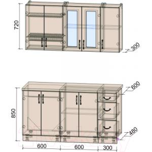 Готовая кухня Интерлиния Мила Крафт 1.5