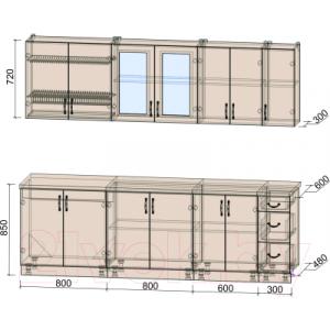 Готовая кухня Интерлиния Мила Крафт 2.5А