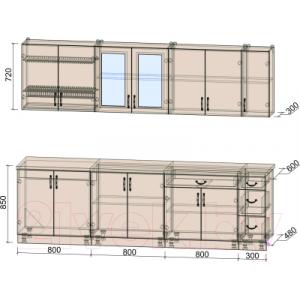 Готовая кухня Интерлиния Мила Крафт 2.7