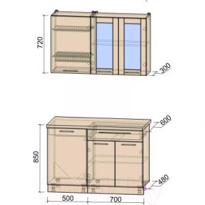 Готовая кухня Интерлиния Мила Пластик 1.2 Б