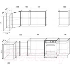 Готовая кухня S-Company Клео лайт 1.2x2.3 левая