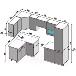 Готовая кухня ВерсоМебель Эко-5 1.4x2.6 левая