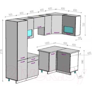 Готовая кухня ВерсоМебель Эко-6 1.2x2.7 правая