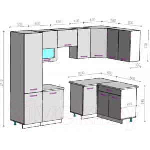 Готовая кухня ВерсоМебель Эко-6 1.4x2.7 правая