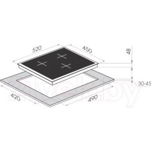 Индукционная варочная панель Maunfeld MVI45.3HZ.3BT-BK