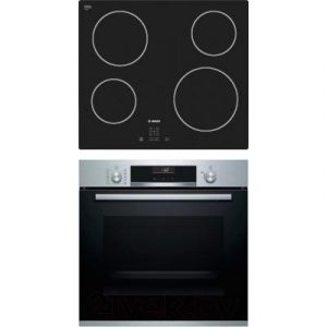 Комплект встраиваемой техники Bosch HBG536HS0R + PKE611D17E