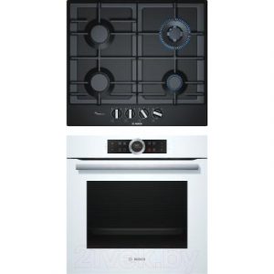 Комплект встраиваемой техники Bosch HBG633TW1 + PCH6A6B90R