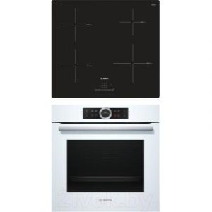 Комплект встраиваемой техники Bosch HBG633TW1 + PIE611BB1E