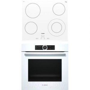 Комплект встраиваемой техники Bosch HBG633TW1 + PKF652BB1E