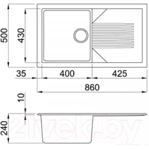 Мойка кухонная Elleci Tekno 400 White V96