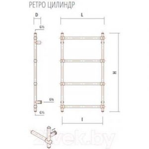 Полотенцесушитель водяной ZorG Ретро Цилиндр 500x950