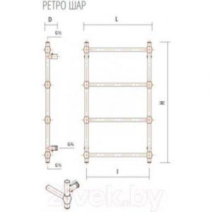 Полотенцесушитель водяной ZorG Ретро Шар 500x950