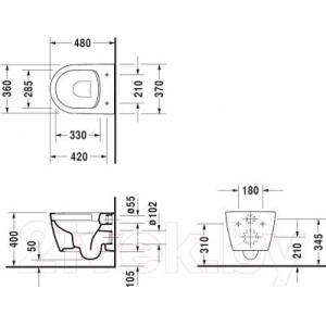 Унитаз подвесной Duravit ME by Starck 2530090000