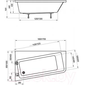 Ванна акриловая Ravak 10° 160x95 R