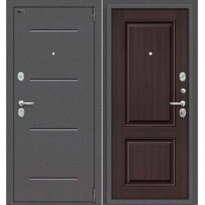 Входная дверь el'Porta Porta S-2 104.К32 Wenge Veralinga/Антик серебро